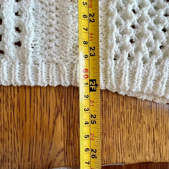 ⭐️ POL JSST84 Hooded Cream Crotched Pullover Sweater Womens Small S  Bohemian - Picture 14 of 15